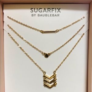 SUGARFIX by Baublebar 3 chain dainty necklace